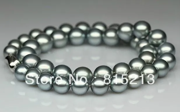 

ddh001382 HUGE 18"12MM NATURAL SOUTH SEA GENUINE PERFECT SILVER GRAY PEARL NECKLACE 14K