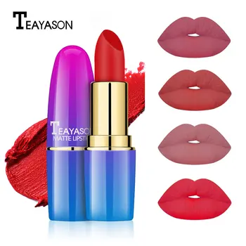 

TEAYASON Makeup Pigments Nude Color Matte Lipstick Waterproof Long Lasting Lip Batom Charming Sexy Red Lipstick Pencil AM056