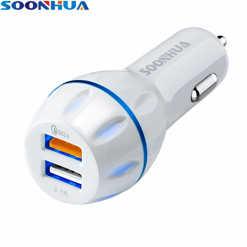 SOONHUA универсальное 5 в 3.1A двойной зарядное устройство USB QC3.0 адаптер быстрой