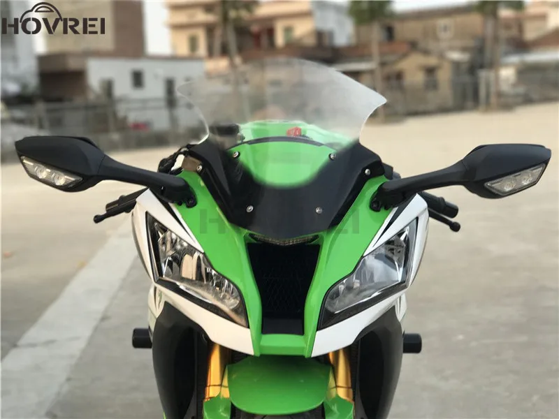 Мотоцикл двойной пузырь ветровое стекло для KAWASAKI Ninja ZX10R ZX-10R 2011 2012 2013 ветровые дефлекторы черный прозрачный