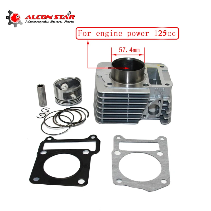 Комплект прокладок Alconstar для мотоциклетного цилиндра Yamaha YBR125 57 4 мм|big bore|cylinder piston