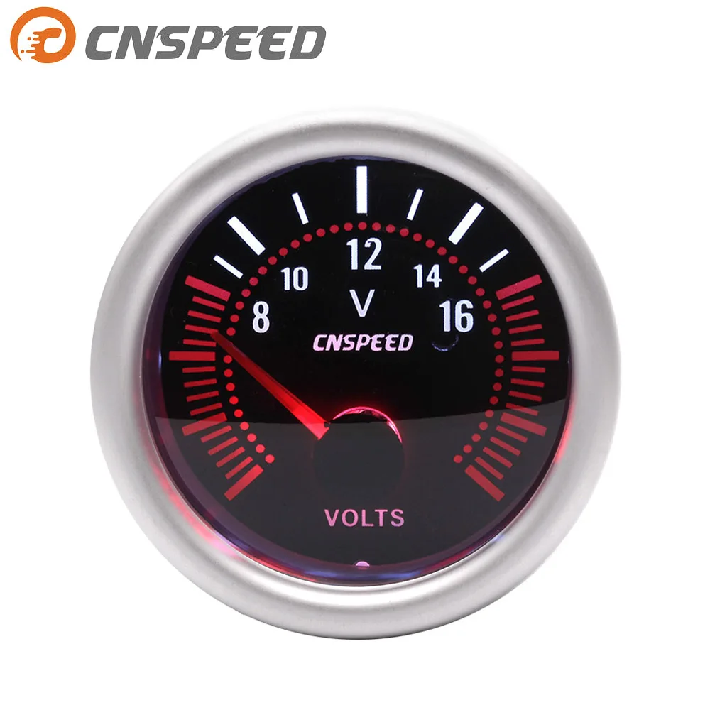 

CNSPEED 2'' 52mm Universal Smoke Lens Voltmeter White LED 8-16V Voltage Gauge Car Meter YC101315