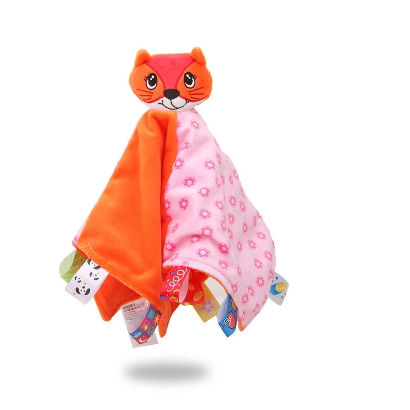 Мягкое детское одеяло, одеяло, успокаивающее полотенце, одеяло для безопасности новорожденных, s плюшевый Лисий медведь, детская игрушка, погремушка, обучающее полотенце s - Цвет: Fox
