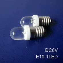Высокое качество 6 V Led E10 Светодиодные лампы свет, 6,3 V E10 светодиодный индикатор, сигнальная лампа, Предупреждение свет 100 шт./лот