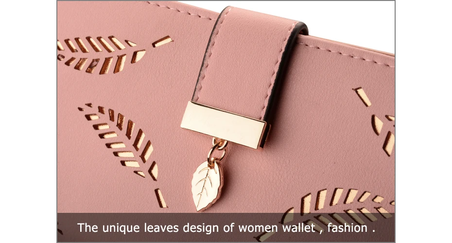 Женский кошелек, женский кошелек, кожаный женский кошелек, держатель для карт, кошелек для монет, кошелек для телефона, карман для наличных, фото, клатч, дизайн с листьями