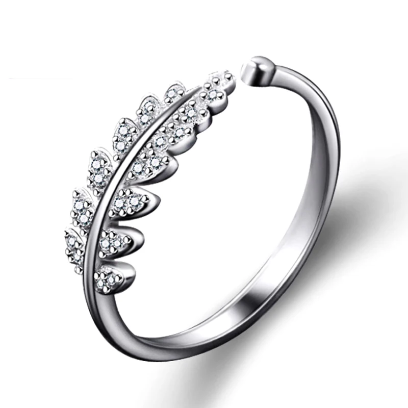 

Fashion 1PC Silver Color Adjustable Open Finger Ring Resizable Leaf Flower Ring Wedding Rings for Women Girls Jewelry Gifts