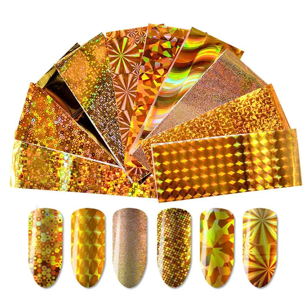 Nail Art Stickers Thermal Transfer Starry Effect DIY Nail Water Decals Apply top coat for the best results.