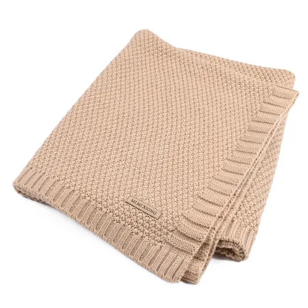 Акриловое волокно детский вязанный плед высокого качества карамельного цвета младенческое шерстяное одеяло для мальчиков девочек детей 100*80 см - Цвет: Коричневый