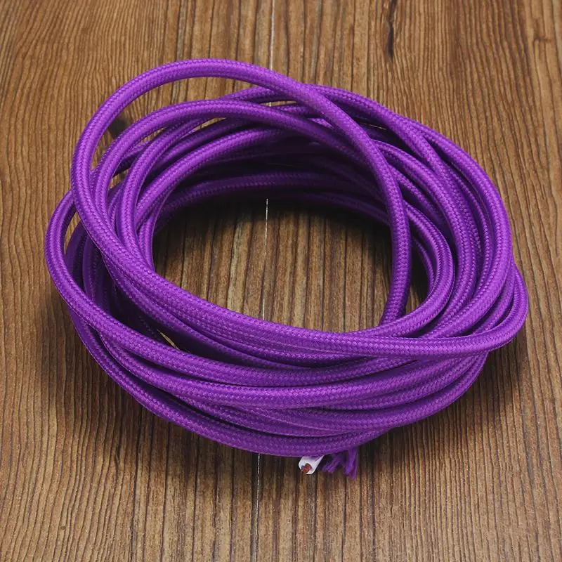 5 м 2 шнура 0,75 см красочные винтажные Ретро твист плетеный тканевый светильник кабель Электрический провод для люстры кулон провода ламп