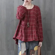 Для женщин осень плед свободные Футболки для девочек Рубашки для мальчиков Повседневное одноцветное Цвет милые Топы корректирующие женские осень весна хлопок белье плед Футболки футболка