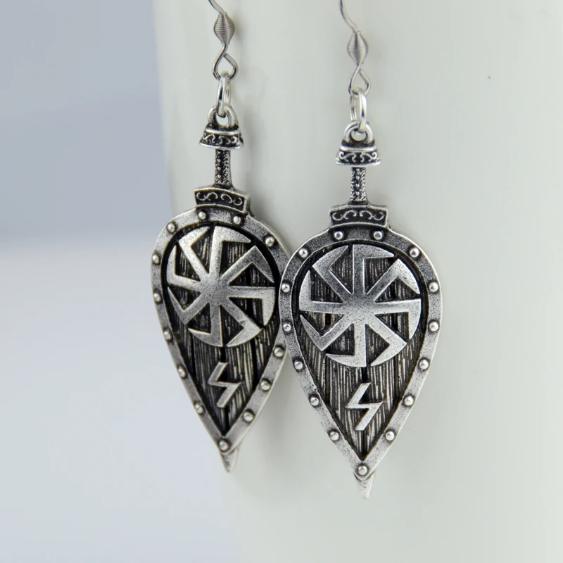 

1pair Viking Earring Slavic Shield Dangle Earring