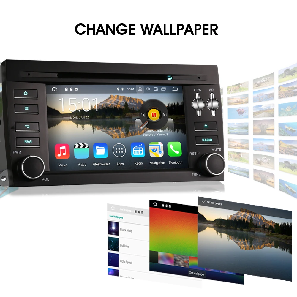Top Android 8.0 Autoradio DAB+ Car DVD player USB WiFi 3G DTV-IN Bluetooth RDS USB BT CD Player GPS Sat Nav for Porsche Cayenne 2