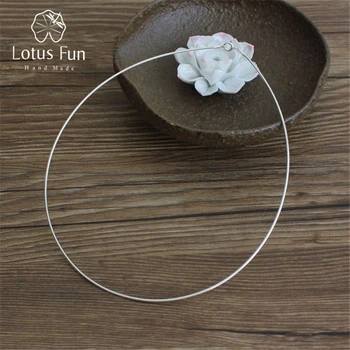 Lotus Fun Real 925 Sterling Silver Handmade Fine Jewelry Fashion Choker Necklace Chain for Women Collier Femme Acessorios