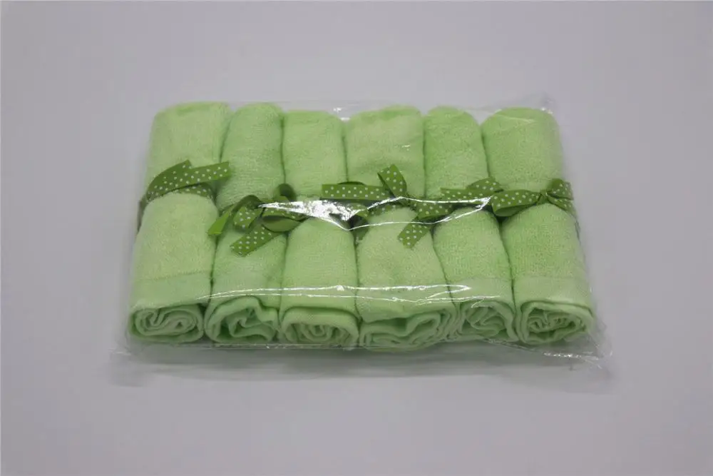 Органические бамбуковые Детские мочалки премиум класса, бамбуковое волокно, Натуральное детское полотенце, 6 упаковок/комплект в полиэтиленовом пакете, размер 1" x10", шелковые ленты - Цвет: green