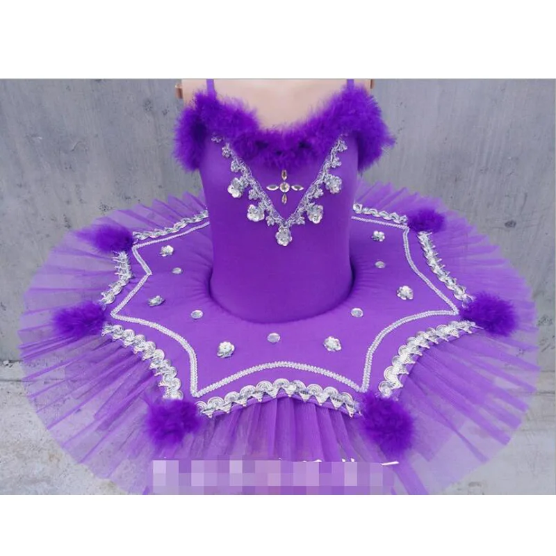 Children professional ballet tutu dancing dress Kids Sequined ballet dance Outfits Girl Ballroom Stage wear ballet dancing cloth