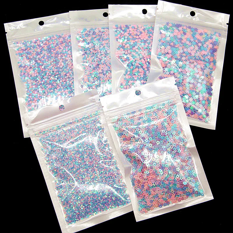 Paillettes 1-5mm Star Heart Dot Moon Loose Sequins Mix White Blue Pink Purple Sequin Wedding Decoration Confetti Nail Art 10/20g