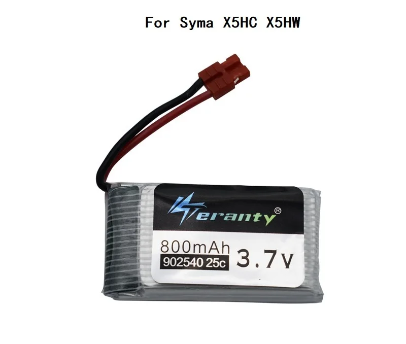 3,7 V 800mAh 25c Lipo батарея 902540 для Syma X5 x5c X5HC X5HW CX-30 K60 RC Квадрокоптер лучшее качество Дрон запасная часть 3,7 v батарея - Цвет: Красный