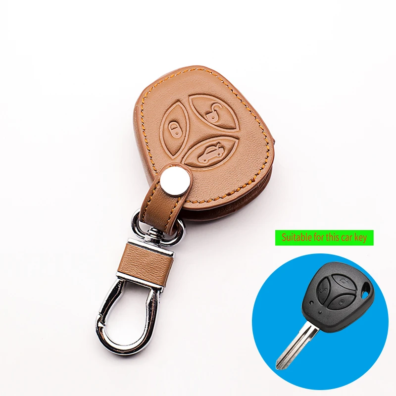 

High quality Genuine Leather Case Cover Key For Lada Sport Sedan Priora Kalina Granta Vesta X-Ray X-ray 3 buttons protect shell