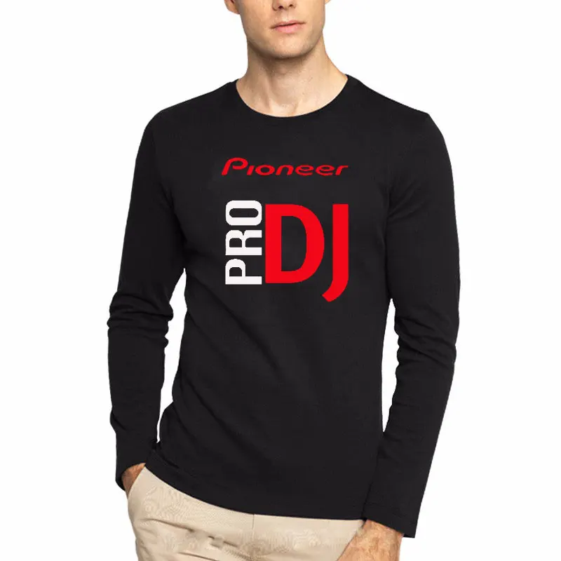 

2018 summer DJ style Pioneer t-shirt men long sleeve casual cotton male tshirts slim elastic male long sleeve T shirt