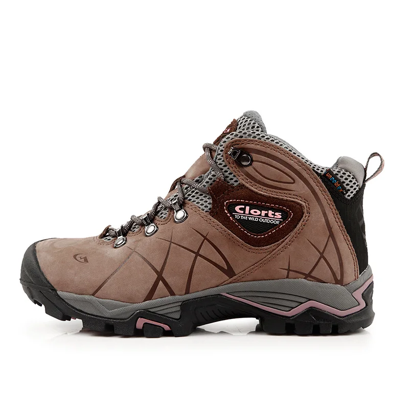 

Clorts Hiking Shoes for Women Genuine Leather Waterproof Outdoor Hiking Boots Women Rubber Hiking Sneakers HKM-802B