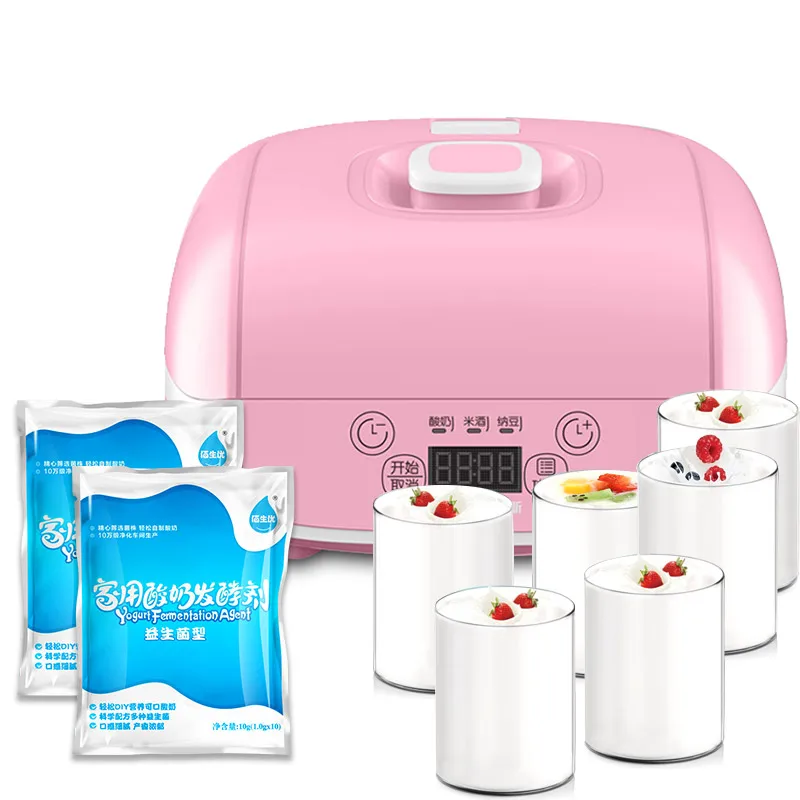 

AUX Yogurt Machine for Home Fully Automatic Intelligent Natto Rice Wine Yogurt Maker with Glass Liner 1.5L Largr Capacity
