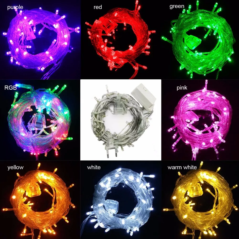 10M 50Leds Led string lights fairy christmas light for Christmas Tree wedding party garland patio lights with tail plug