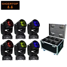 Кофр 6in1 упаковка 6 XLOT высокого Яркость RGBW отличное качество 4*10 Вт светодиодный супер переносное потолочное освещение для сцены луч 55 Вт