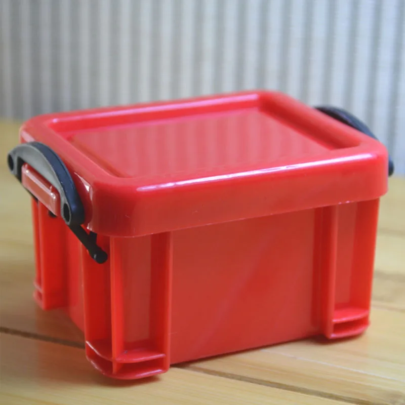 8,7*6,5*5,2 см Блестящий замок коробка с ручкой пластиковая красочная прямоугольная Игрушка Одежда для хранения мелочей для дома и офиса - Цвет: Красный