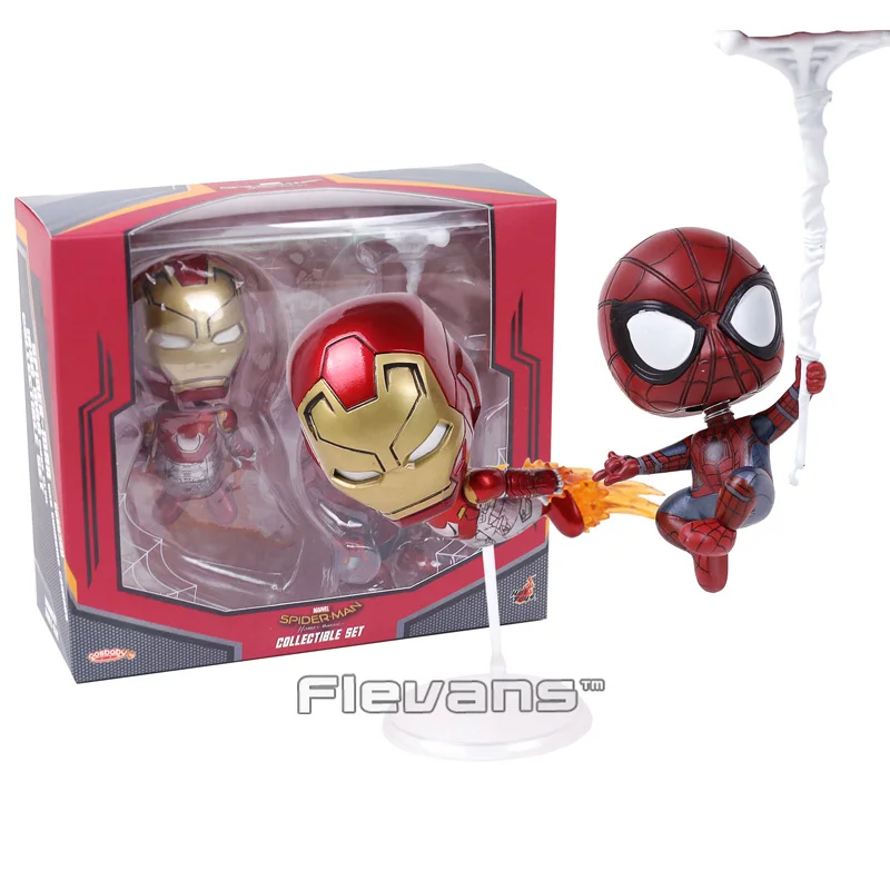 

COSBABY MARVEL SpiderMan Homecoming Iron Man & Spiderman Bobble Head Dolls Figures Toys Collectible Set 2-pack