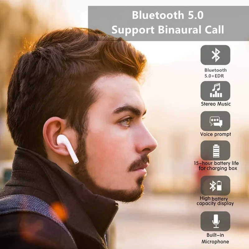 Дешево Мини Размер IFANS TWS I9S беспроводные наушники Bluetooth 5,0 бинауральные наушники с микрофоном для iPhone 6 8 7 samsung xiaomi huawei