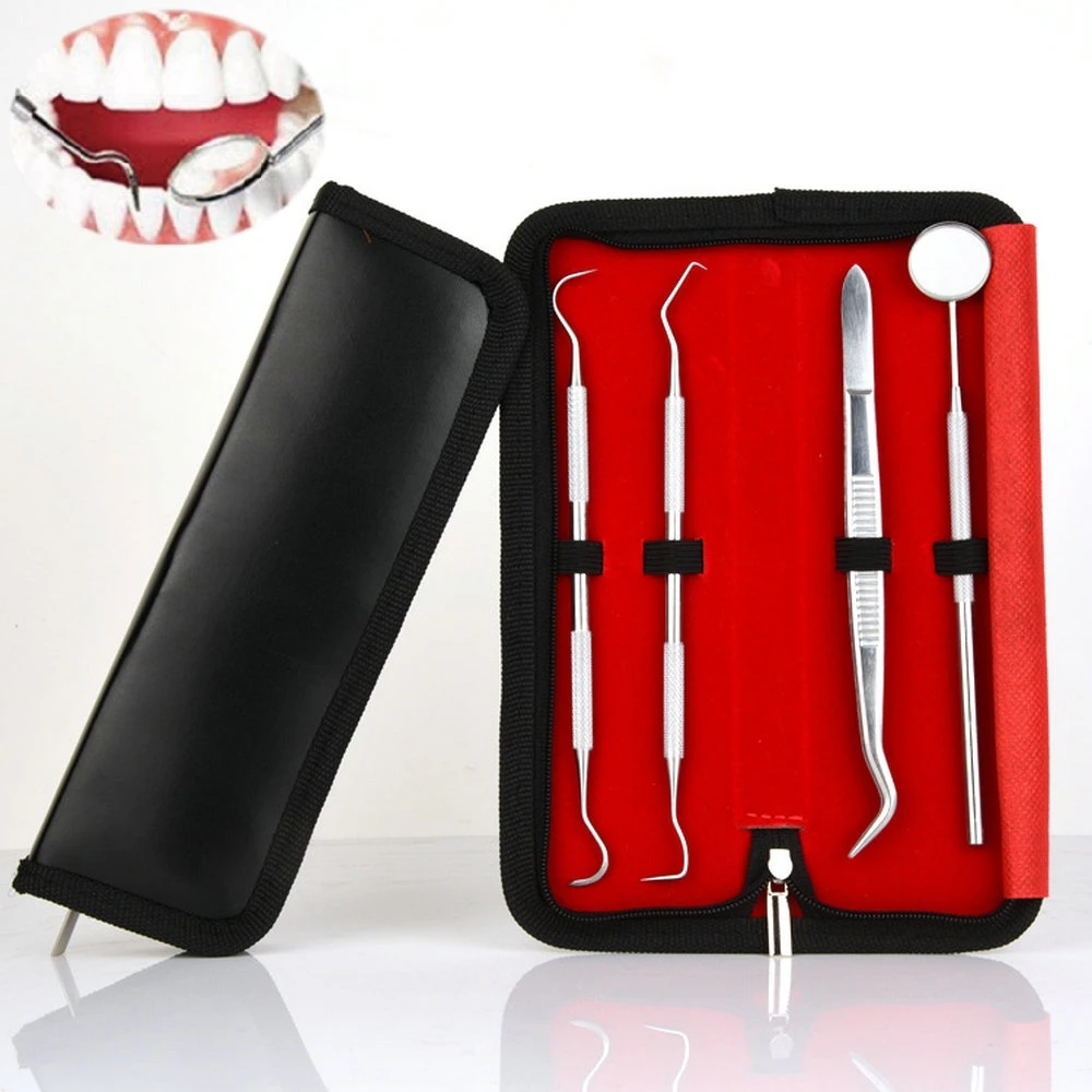 4pcs/set Stainless Steel Oral Clean Tools Dental Examination Oral Care