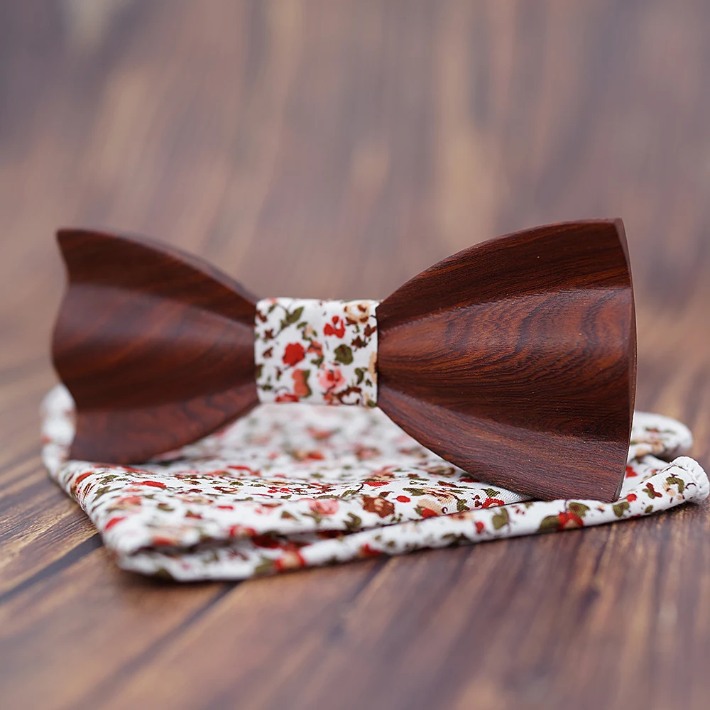 Mahoosive мужской стиль винтажный цветочный принт деревянный галстук-бабочка для жениха Свадьба Gravata Тонкий цветочный узкий галстук-бабочка