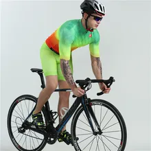 BOESTALK new men cycling jersey set short sleeve fluorescent color uniforme professional competition team go pro triathlon suit