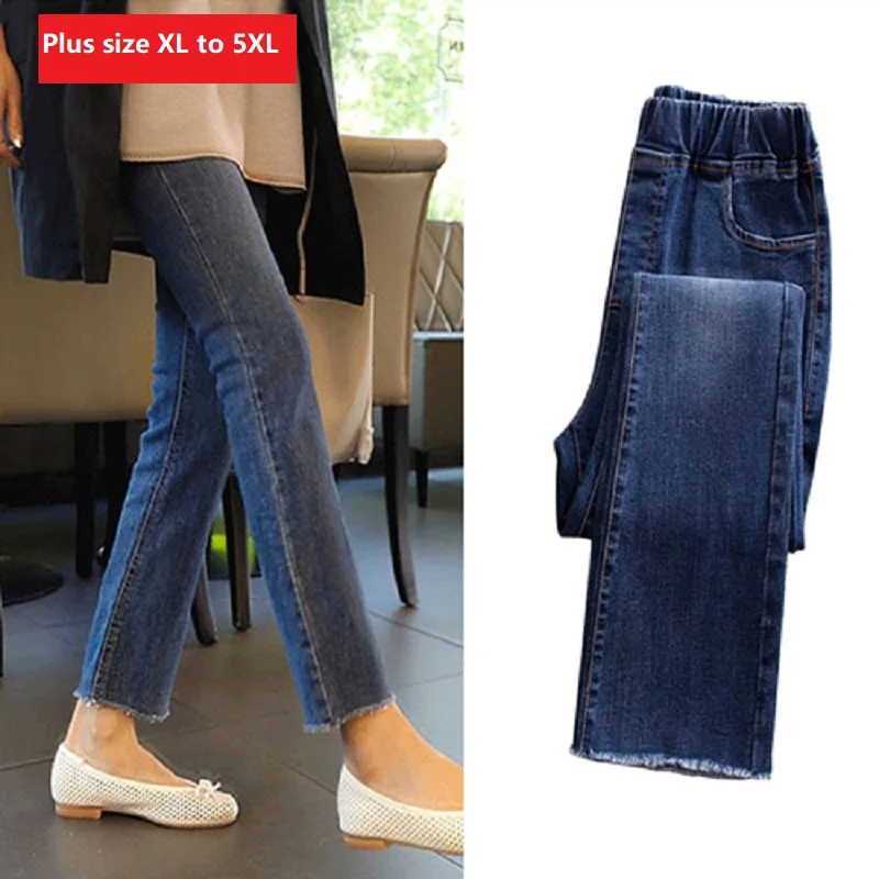 

19 Spring summer jeans women plus size female the period and the new show thin korean style flares jeans zaraing ankleEshining