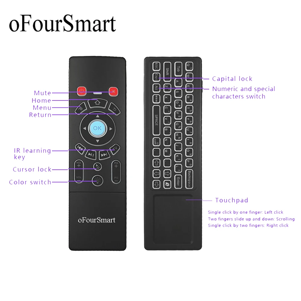 2018 мини T6 L 2 4 GHz Беспроводная QWERTY клавиатура Air Mouse ручной пульт дистанционного