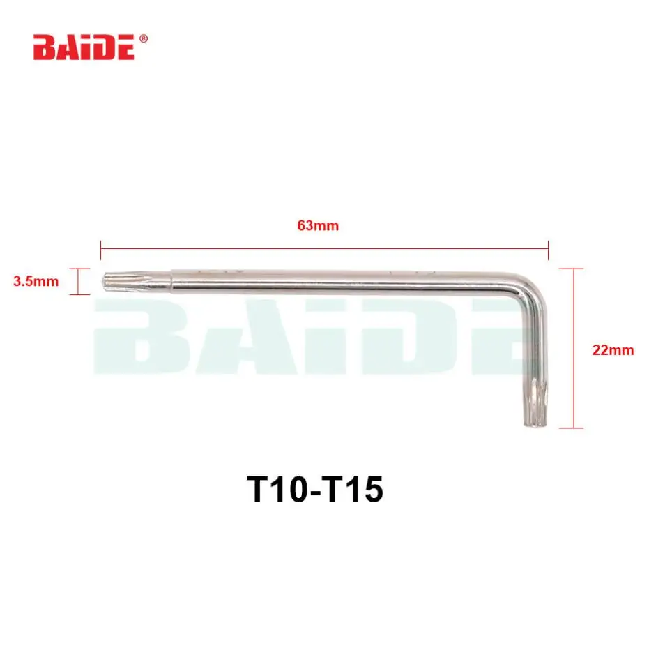 3 5x22x63 мм двухцелевой Ключ Torx T10 T15 L отвертка 45 # сталь 1000 шт./лот | Инструменты