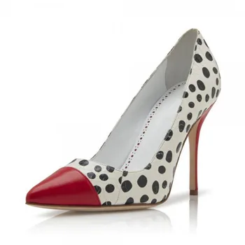 

Fashion Polka Dot Red Pointed Toe Pumps Elegant High Heels Stiletto Wedding Shoes Woman Ladies Party Dress Heels Pumps Plus Size