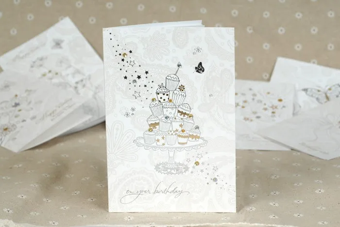 Stock Korea High End Happy Birthday Gift Greeting Cards Blessing