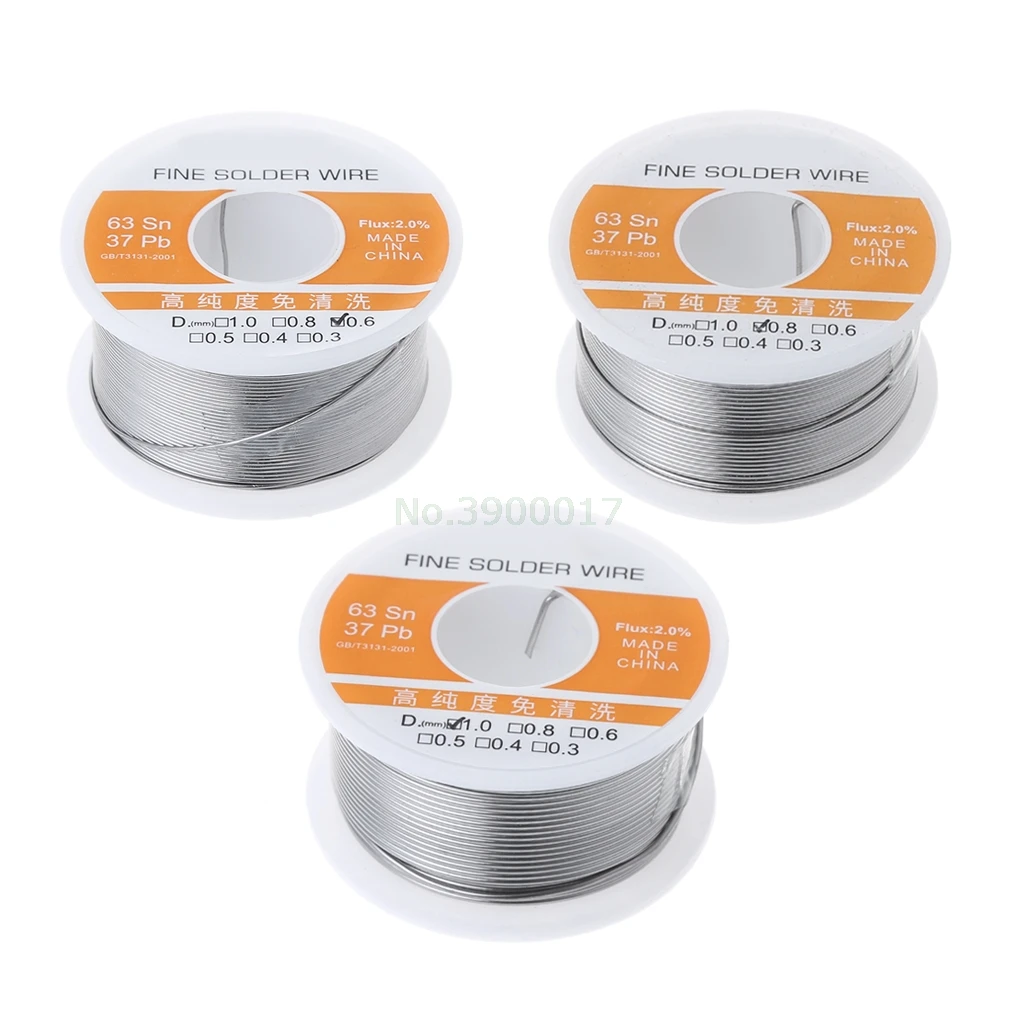 

Tin Lead Solder Wire 2% Flux Reel Roll Welding Line Rosin Core 0.8/1.0/1.2mm