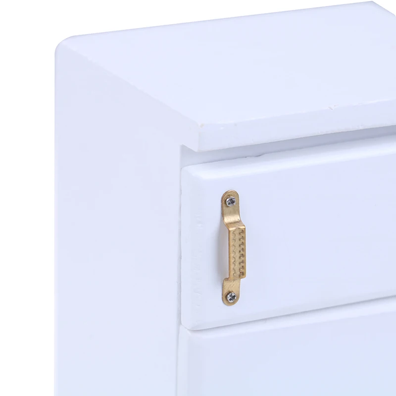 1:12 миниатюрный 2 дверь холодильник белый деревянный кукольный домик мебель аксессуары