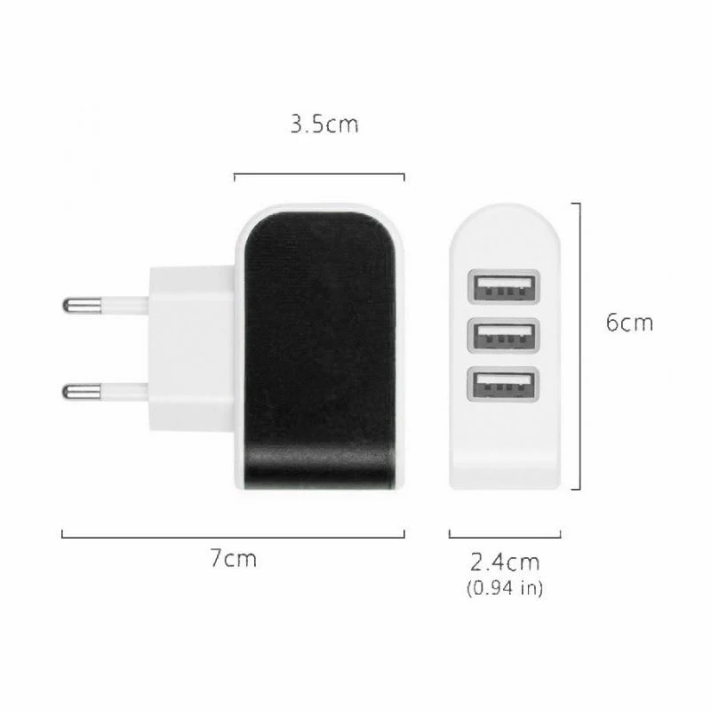 Зарядное устройство с 3 USB портами для ЕС/США дорожное зарядное адаптером