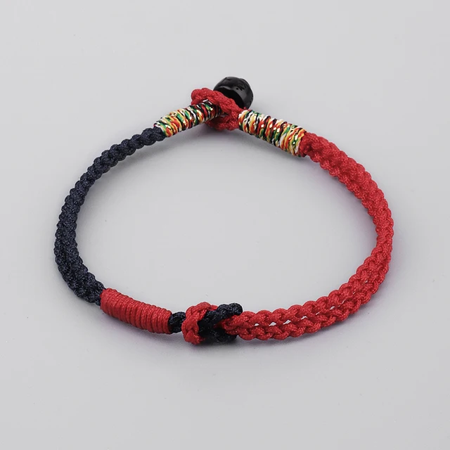 Handamde Lucky Rope Bracelet Women Tibetan Buddhist Handmade Red Handamde Lucky Rope Bracelet Women Tibetan Buddhist Handmade Red Black Knots Bracelets Bangles Men Blessed By Monk