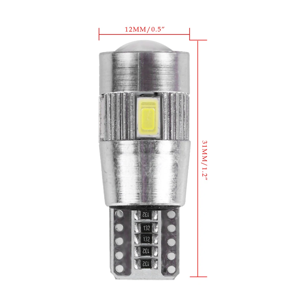 10 шт Наивысшее качество 6 светодиодный SMD 5630 ошибок 194 168 W5W Универсальный Стоянкы Автомобилей Автомобиля СВЕТОДИОДНЫЙ T10 светодиодный T10 светодиодный автомобильный боковой светильник