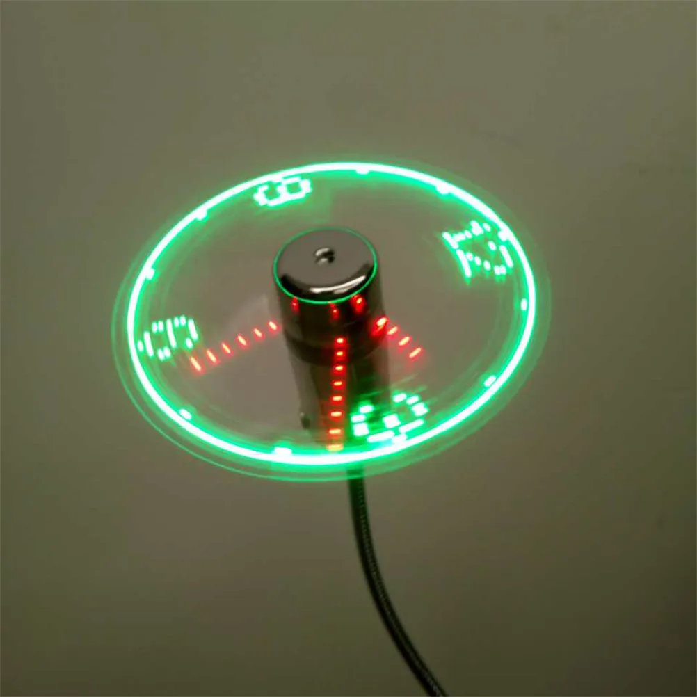 Mini USB Gadget Flexible LED Light USB Fan Time Clock Desktop Clock