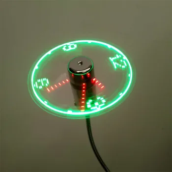 

Mini USB Gadget Flexible LED Light USB Fan Time Clock Desktop Clock Cool Gadget Time Display High Quality
