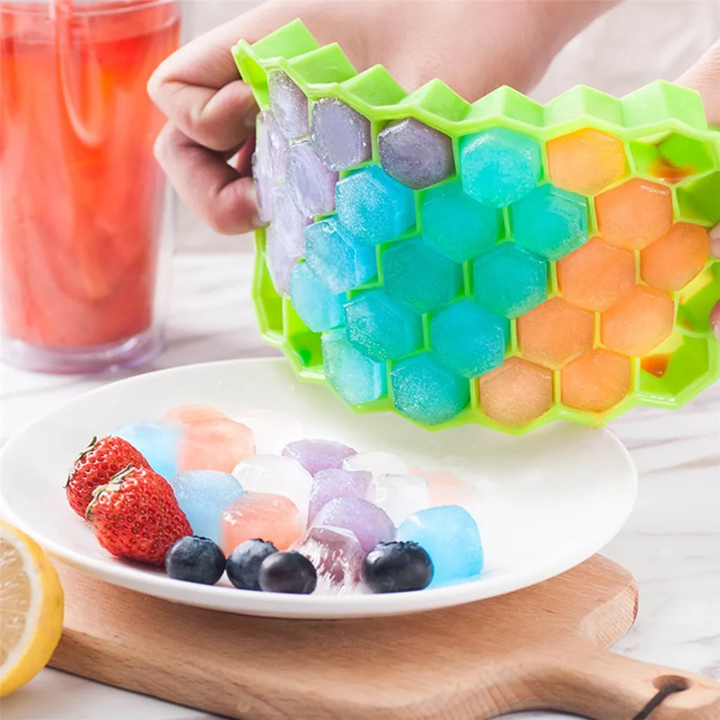 

5 Patterns Ice Cube Eco-Friendly Cavity Silicone Tray Mini Ice Cubes Small Stars Mold Ice Maker Honeycomb Shape Models