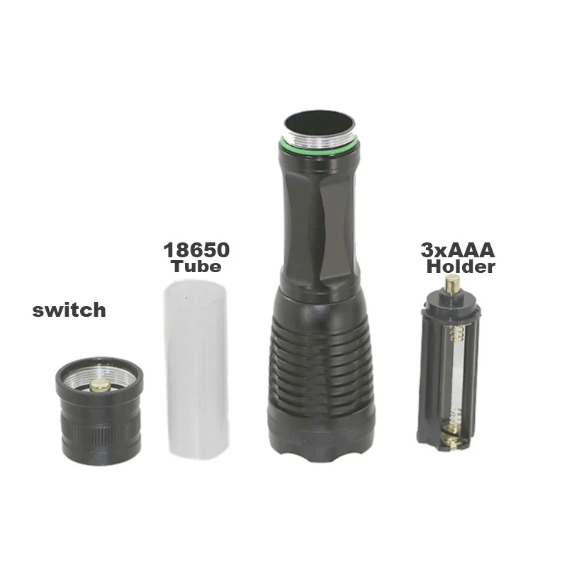 Фонарик E007 zooma 2500LM XML L2 светодиодный с 5 режимами и зумом 18650 AAA|flash light|led flash lightl2