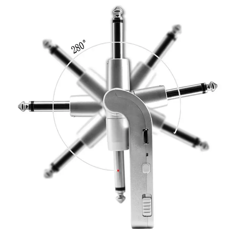 2,4G Беспроводная гитара система передатчик и приемник Встроенная перезаряжаемая литиевая батарея 30 м дальность передачи(серебристый/черный
