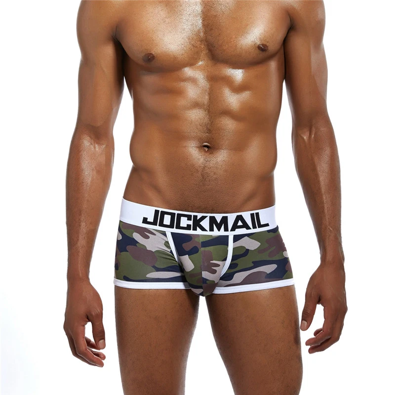 JOCKMAIL, фирменное камуфляжное сексуальное мужское нижнее белье, с принтом, cueca, боксеры, боксеры, мужские Трусы-слипы, hombre, трусы-боксеры, мужское Гей Нижнее белье