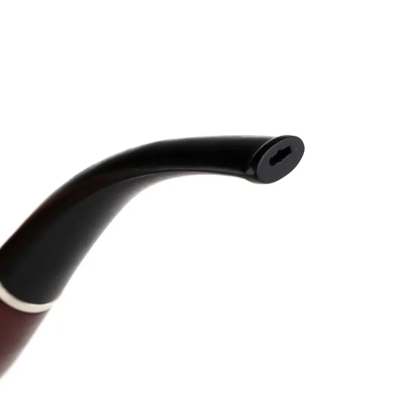 Traditional Style Ebony Wood Nature Handmade Tobacco Smoking Pipe Bent Round